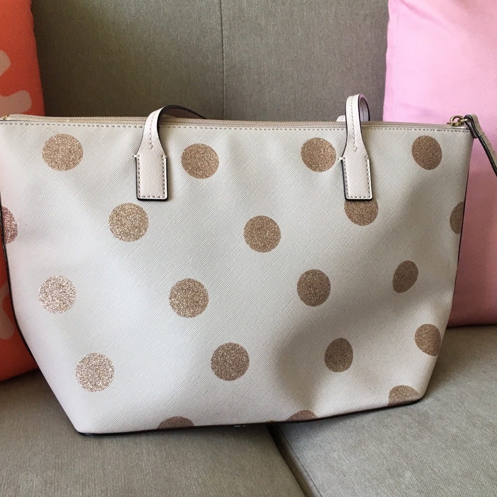 Kate Spade Ramey Haven Lane Pink Polka Dot Purse - Picture 4 of 12